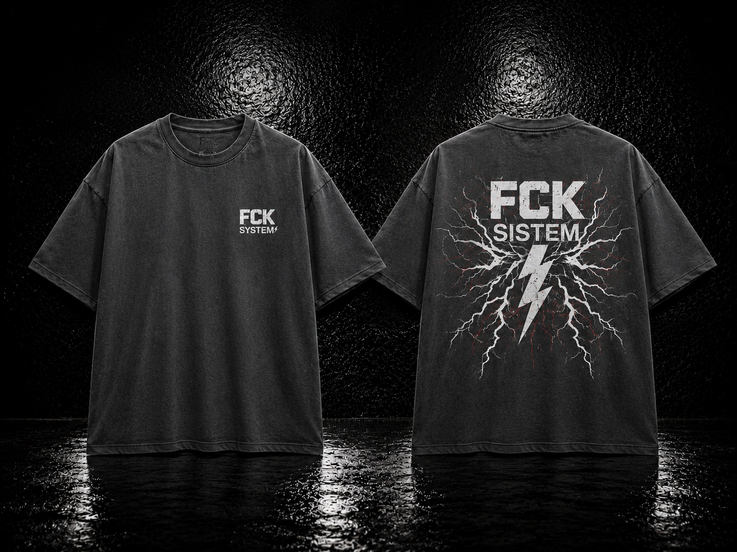 FCK SYSTEM Lightning Oversized Tee