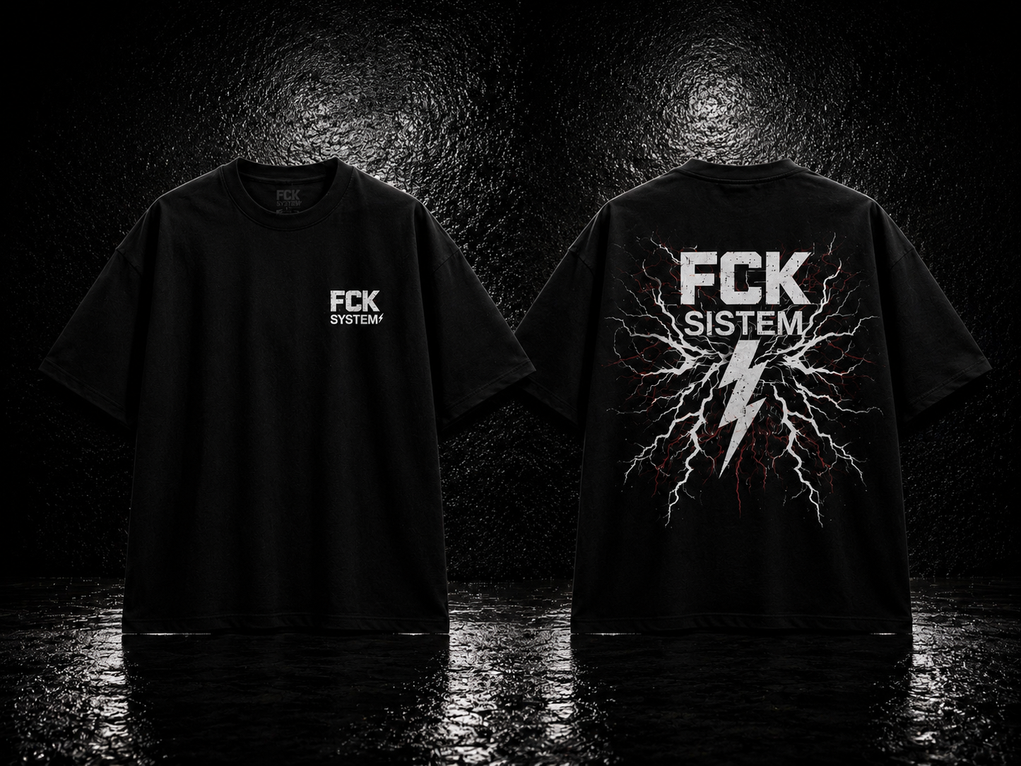FCK SYSTEM Lightning Oversized Tee