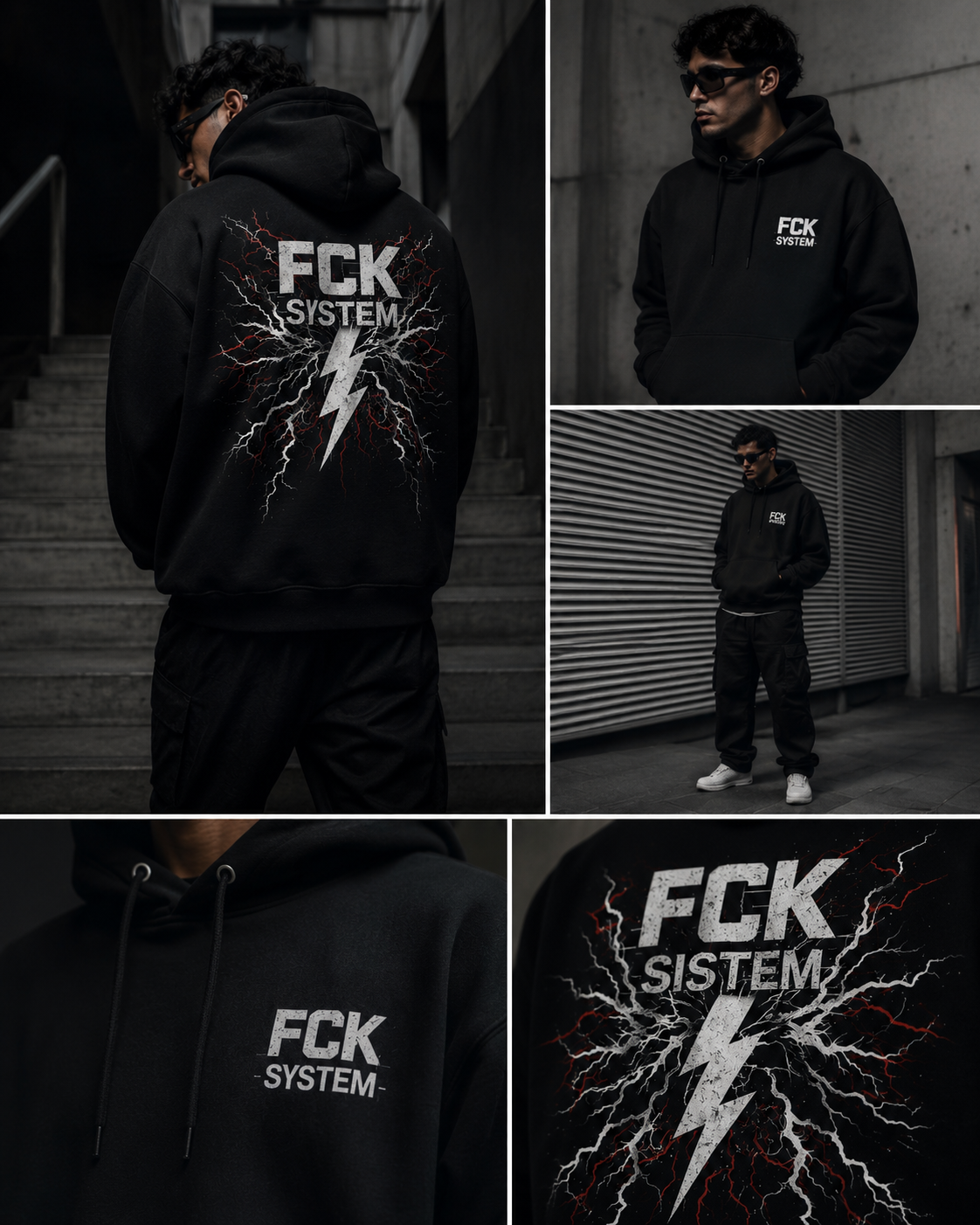 FCK SYSTEM Lightning Heavy Hoodie